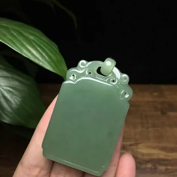 

Hetian Yuqing sea material pendant, Ping Anbao peace/