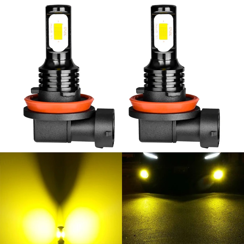 2 x Golden Yellow CanBus No Resistor 3157 CSP 72W LED Bulb Turn Signal Lights