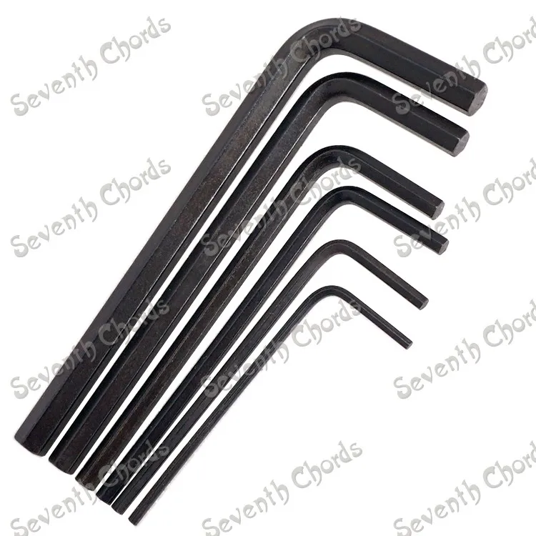Bass Guitar Allen Wrench Set of 6 Keys 1.5MM, 2MM, 2.5MM, 3MM, 4MM, 5MM