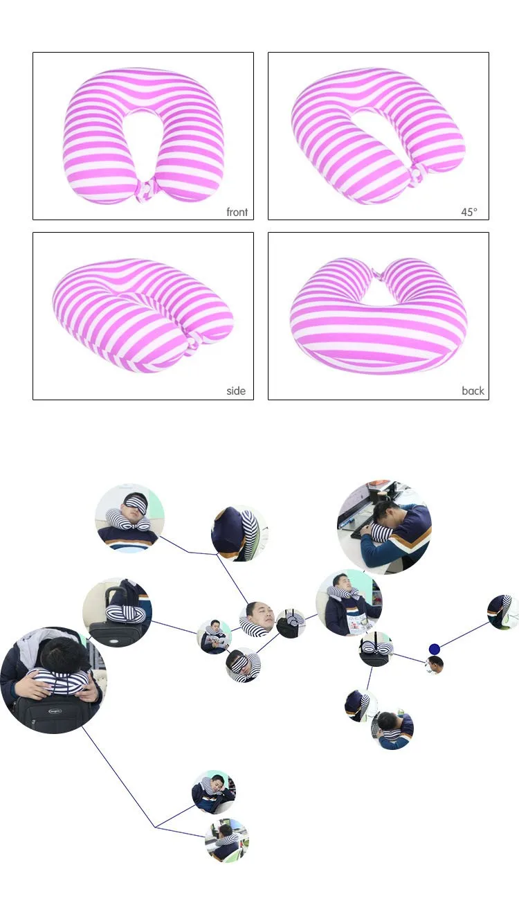 Полосатая цветная подушка для шеи из пены u-образная подушка для подголовника автомобиля воздушная дорожная мягкая подушка для кормления
