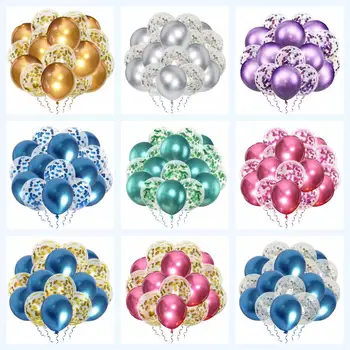 

20pcs Mixed Confetti Metalic Balloons First Happy Birthday Decoration Baby Boy Girl Party My One Year 1st Birthday Just Married
