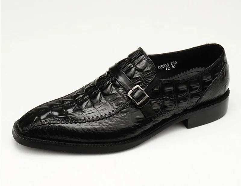 OMDE/Мужские модельные туфли из натуральной кожи с узором «Alligato»; мужские туфли с пряжкой на ремешке для торжеств и свадьбы; деловые туфли без застежки