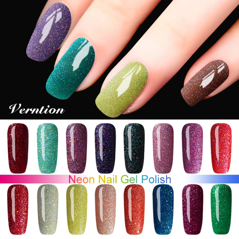 

Verntion Lucky Adhesive Gel Lacquer Colorful Neon Nail Gel Polish Primer Long Lasting Soak Off Led Uv Glitter Gel Nail Polish