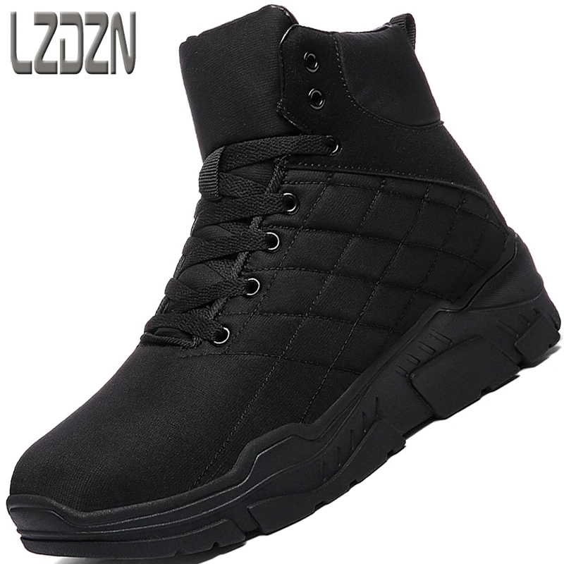 

Outdoor winter snow boots mens shoes velvet warm cotton cowboy boots steel toe shoes mens dress boots cashmere breathable casual