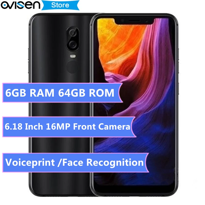 GOME U9 Voiceprint смартфон с распознаванием лица 6 18 дюймов Восьмиядерный ГБ 64 16 МП