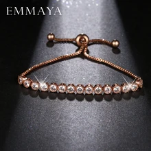 Emmaya Сияющий AAA+ розовое золото Браслеты для Для женщин дамы кубического циркона Ювелирные изделия из кристаллов подарок манжетой Femme Браслеты