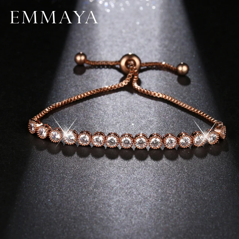 Женские браслеты с кубическим цирконием EMMAYA Shining AAA + розовое золото подарок|bracelets