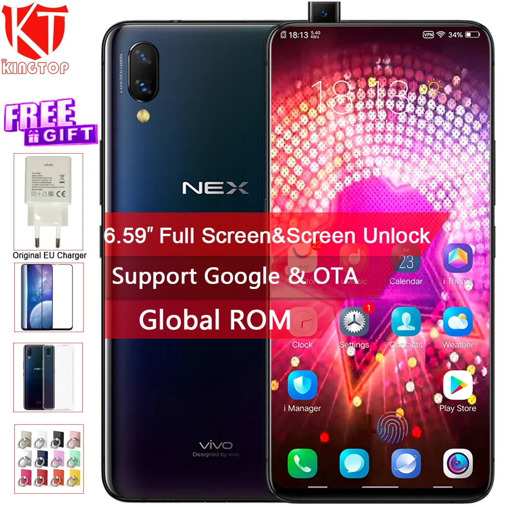Мобильный телефон Global VIVO NEX A 8 ГБ 128 Восьмиядерный процессор Snapdragon 710 экран 6 59