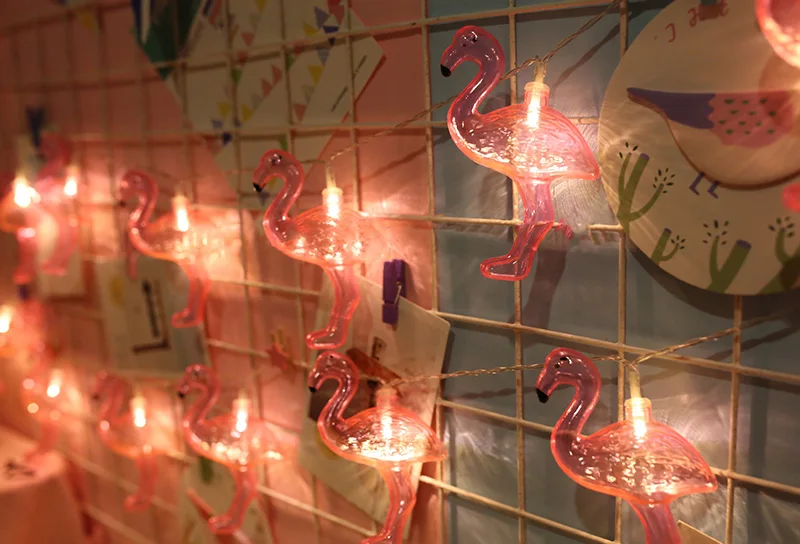 Szvfun 3 м 20 светодиодные гирлянды Фламинго Lichterkette сказочные огни батарея Guirlande Led