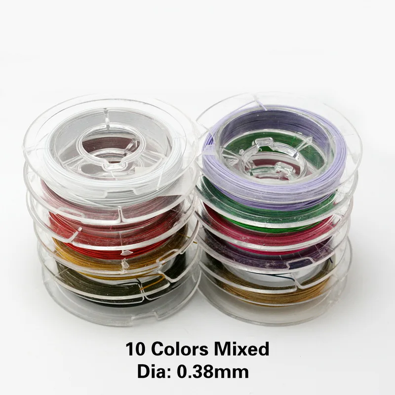 

New Arrival 0.38MM Assorted Colors Steel Wire 100m/lot Beading Wire Cord For DIY Jewelry FXA001-99