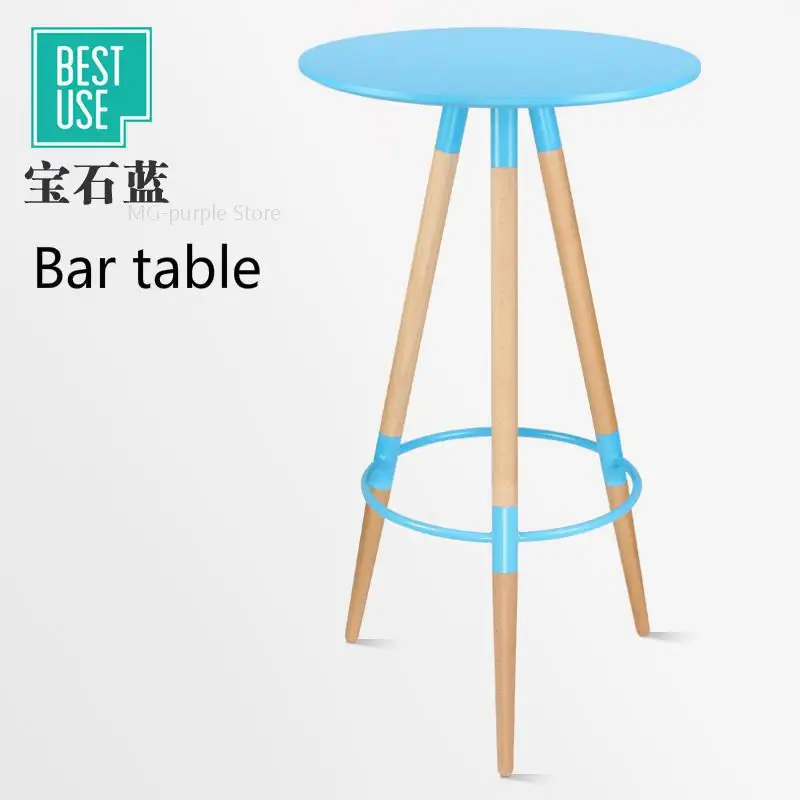 Скандинавский барный стол и барный стул чайный магазин небольшой круглый стол барный высокий стол журнальный столик из твердой древесины модный барный стул высокий стул - Цвет: Bar table 5