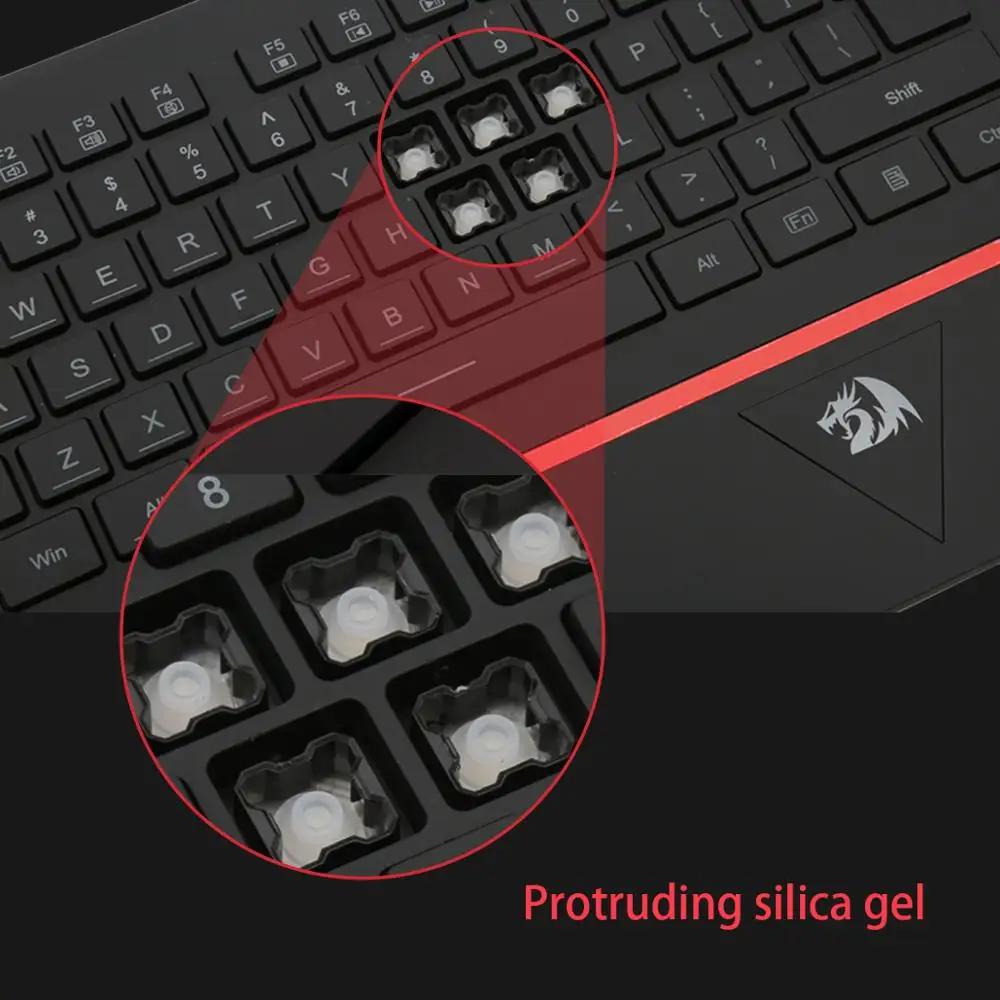 Redragon K502 RGB светодиодный игровой клавиатура с подсветкой и подставкой для