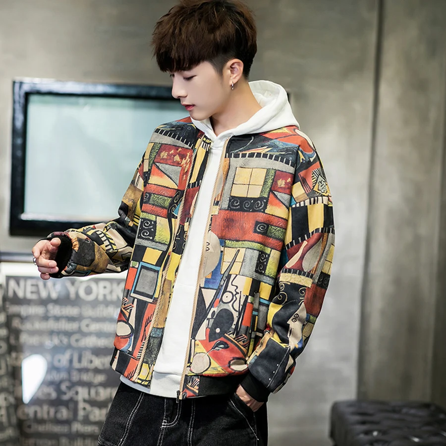 Korean Bomber Jacket Print Man Hip Hop Streetwear Designed Printed Jackets Vintage College Baseball Jacket Windbreaker Men Modis Korean Bomber Jacket Print Man Hip Hop Streetwear Designed Printed Jackets Vintage College Baseball Jacket Windbreaker Men Modis