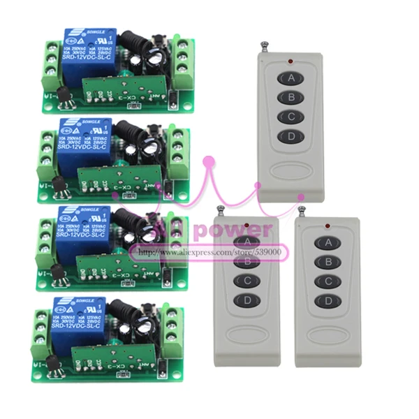 Dc 12v 10a 1ch Wireless Remote Control Switch 4 Channel Outdoor