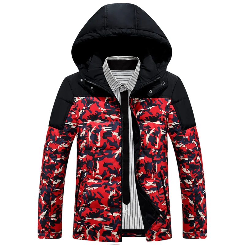 Winter Warm Down Jacket Men Patchwork Camouflage New Clothing Jackets
