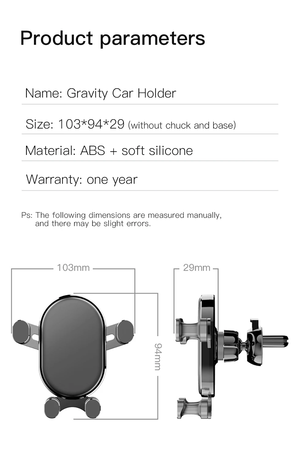 !ACCEZZ Gravity Car Phone Holder Air Vent Mount Mobile Phone Holder Universal For iphone XS MAX Xiaomi Mix 3 Bracket Support GPS (16)