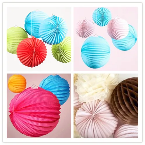 

New 5pcs 32cm Large Pleated Paper Lanterns Party Decoration Hanging Accordion Lanterns Baby Shower Festival Wedding Supplies