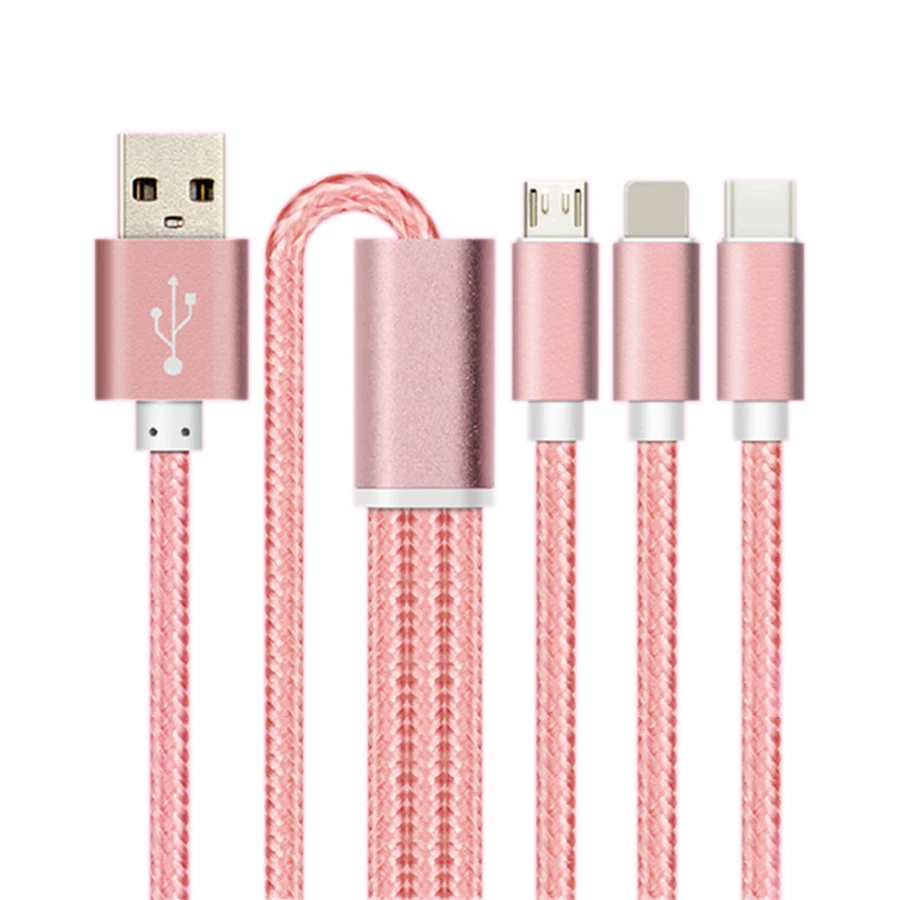 Высокое качество 3 в 1 кабель Micro usb быстрая зарядка мобильный телефон Andriod Кабель