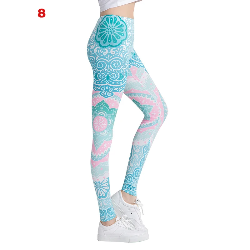 

New Arrival Women Digital Printed Full-Length Workout Elastic Tight Capris Pants