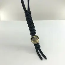 Многоцелевой латунный Хэллоуин Череп Бусы на шнурок Паракорд нож инструмент кулон EDC нож бисер#48