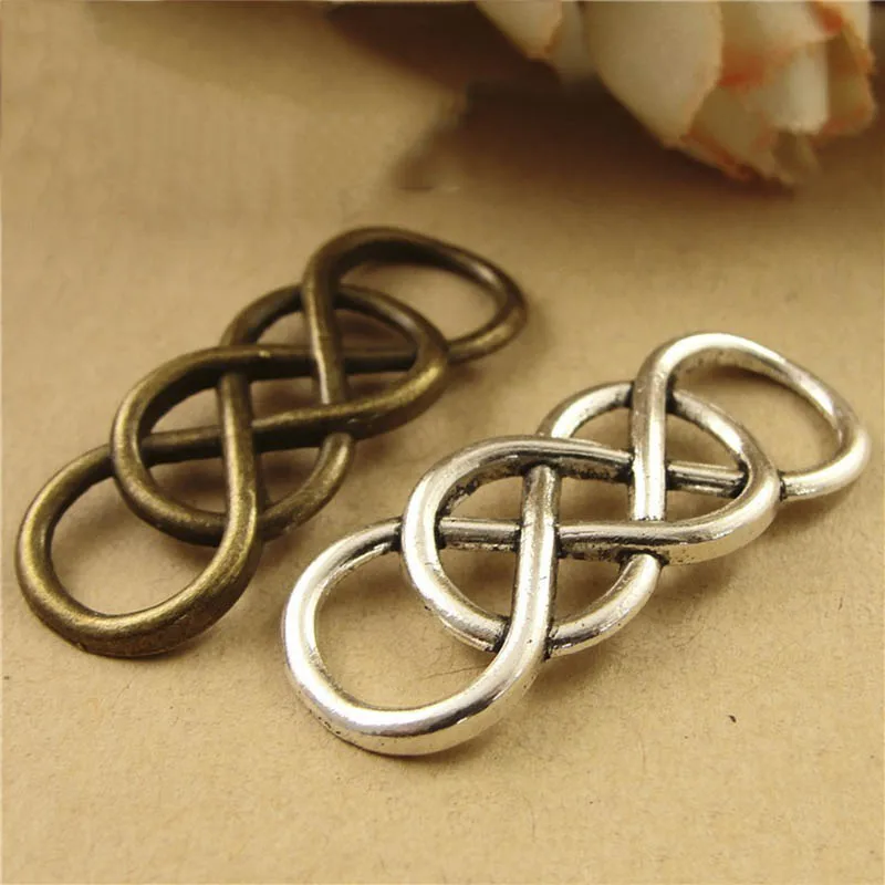 

20pcs Double Ring Connector Diy Findings Infinite Alloy Clasp for Bracelet Necklace Making Jewelry Accessories Component Supply
