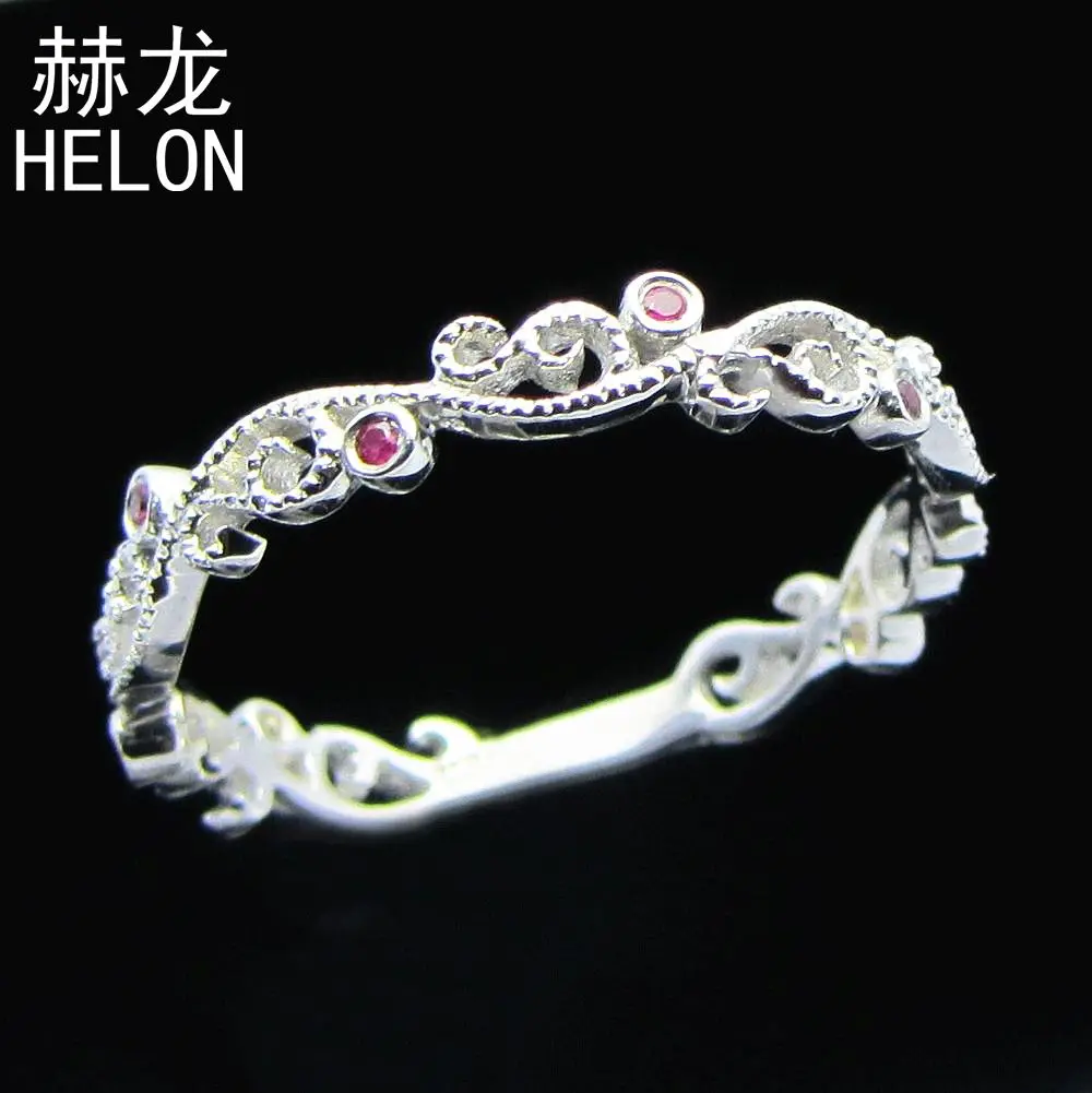 

925 Sterling Silver Vintage Antique Art Deco Style Women's Fine Jewelry Ring Genuine Pink Sapphire Engagement Wedding Ring