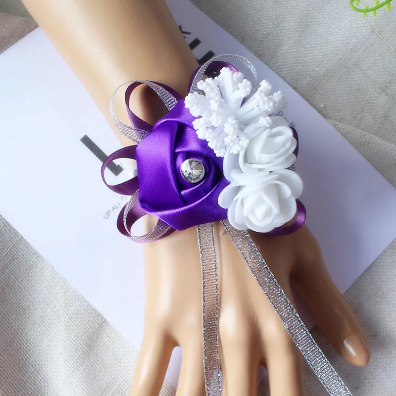 wrist corsage bracelet bridal wedding flowers Bridesmaid  (119)