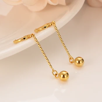 

Dubai, India, Africa, gold earring, gold ball tassel, maiden bride jewelry, wedding, engagement gift, souvenir