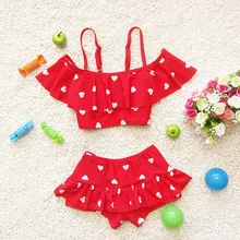 Летний купальник для девочек с дизайном любви, купальник для девочки, купальник для девочки, 3 шт./партия, WZ06