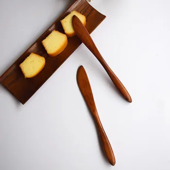 

10pcs/set jam spreader wooden cutlery knife butter knife cheese cake knives Bakeware