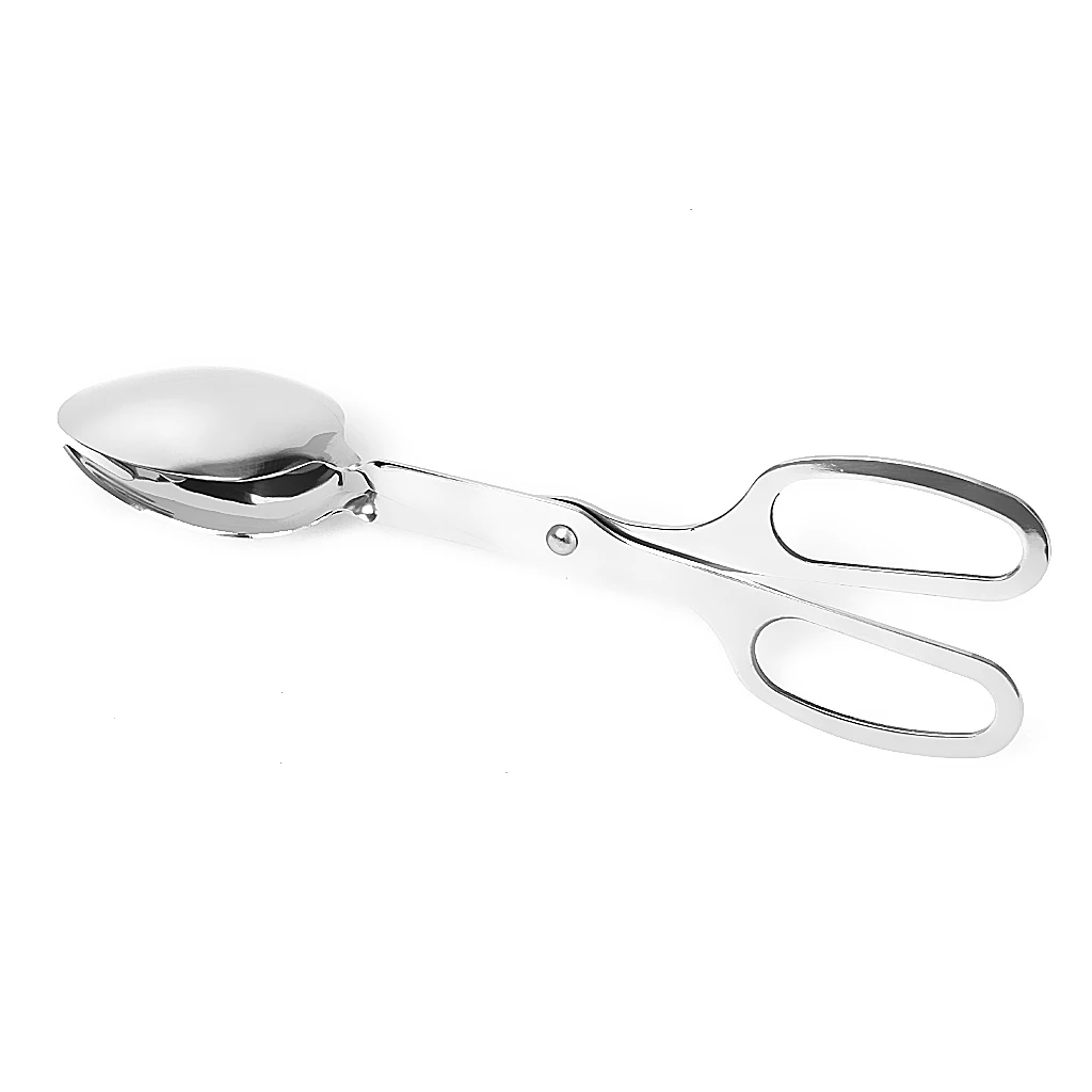 Stainless Steel Salad Tongs Egg Clip Kitchen Tool Serving Spoon Fork