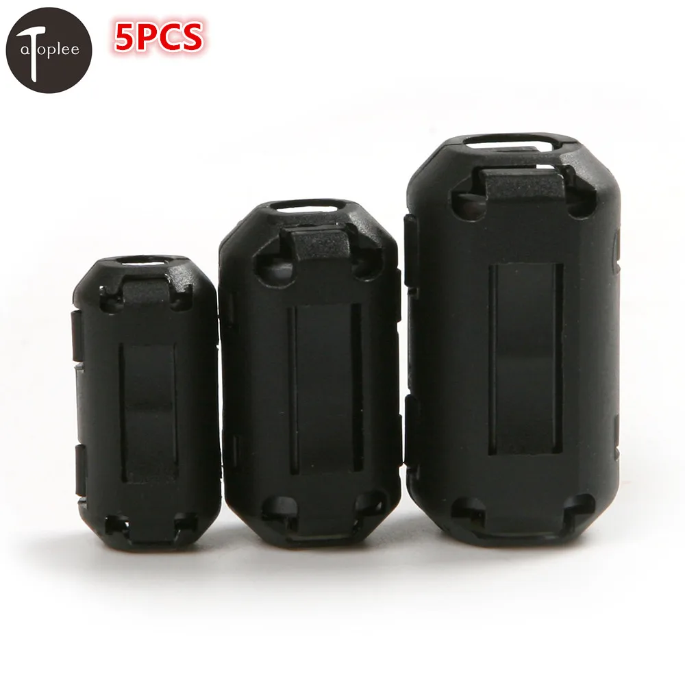 

5pcs 5/7/9mm Length Detachable Magnetic Anti-interference Shielded Filter Snap Ring Ferrite Ring Shield Cable Clip