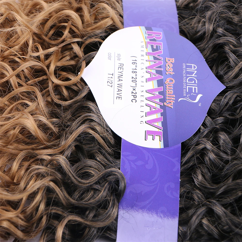 Reyna water wave hair bundle 6 pieces one set Synthetic hair extension tissage fiber hair weaving