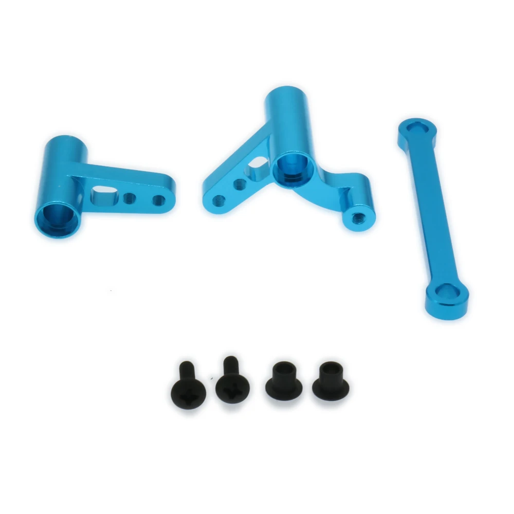

1Set Alloy Steering Crank Set Steering Servo Saver Complete For 1/10 Rc Car Hpi Bullet 3.0 Flux Mt/St Aluminum 101214 BMT0018
