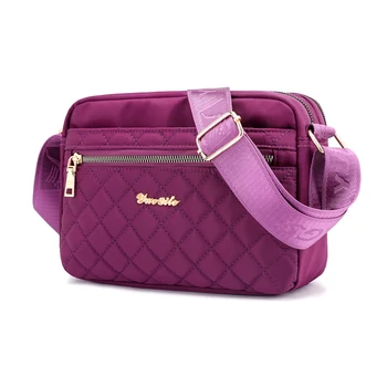 

New 2019 Shoulder Lattice Bag Waterproof Nylon Bag Zipper Crossbody Handbag Fashion Ladies Shopping Bag Messenger Casual Tote