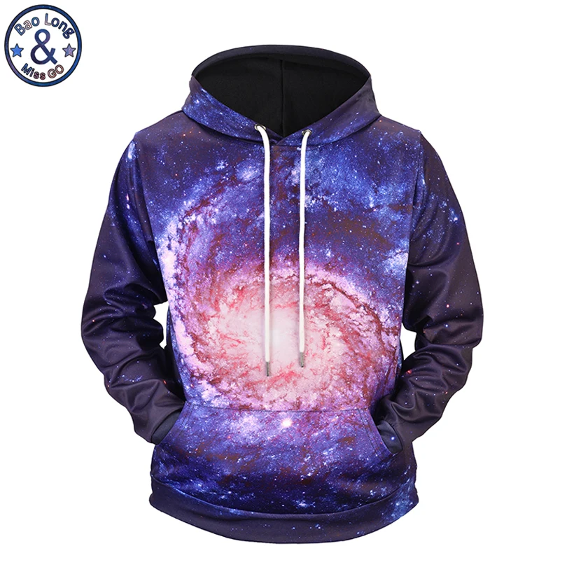 

Mr.BaoLong Plus size M-3XL Europe and American style men's hooded Hoodies New Galaxy vortex nebula 3D printed hoodies man ZH11
