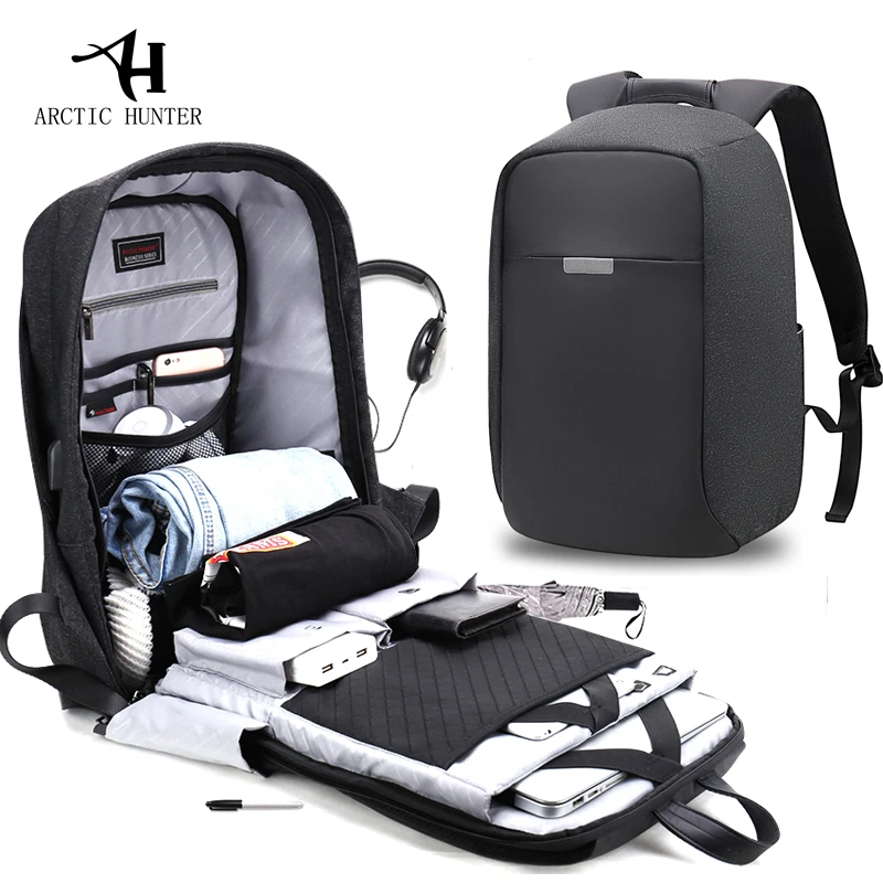 Мужские рюкзаки для ноутбука 15 дюймов с usb-зарядкой ARCTIC HUNTER для подростков, модный мужской рюкзак Mochila для отдыха и путешествий