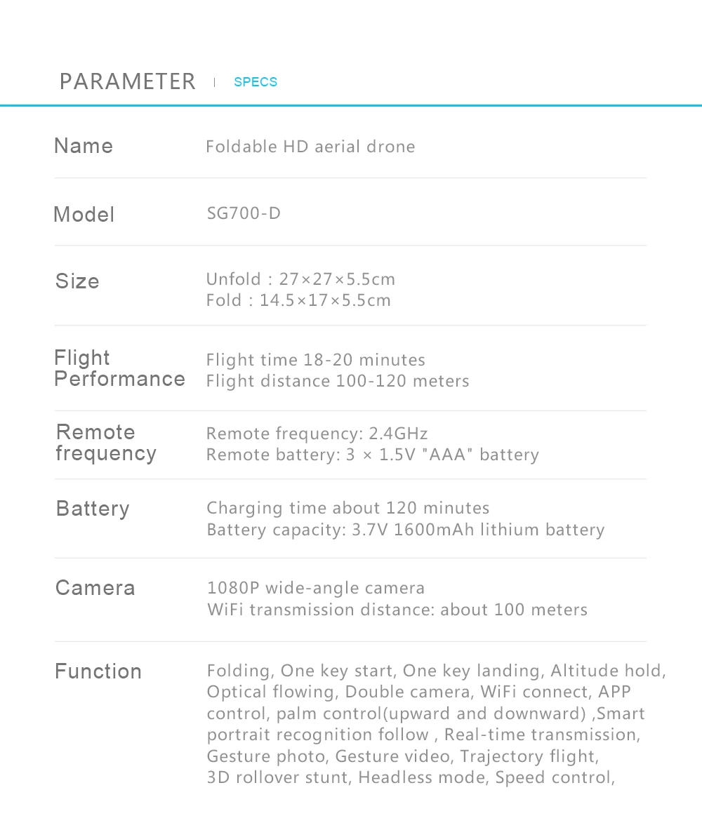 Дрон SG700D с камерой 1080 P/720 P HD Full camera, 20 минут время работы Дрон RC Профессиональный умный контроль, управление жестами