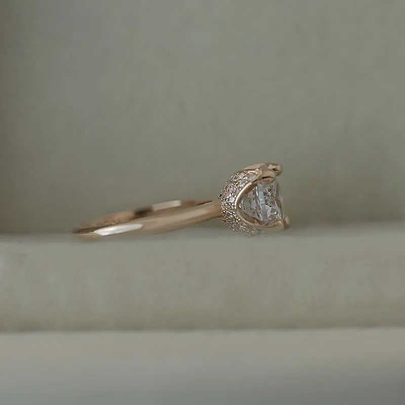 Huitan роскошное блестящее женское кольцо из розового золота цвет модное цветочное образное обручальное кольцо для девочки Новое поступление Лидер продаж