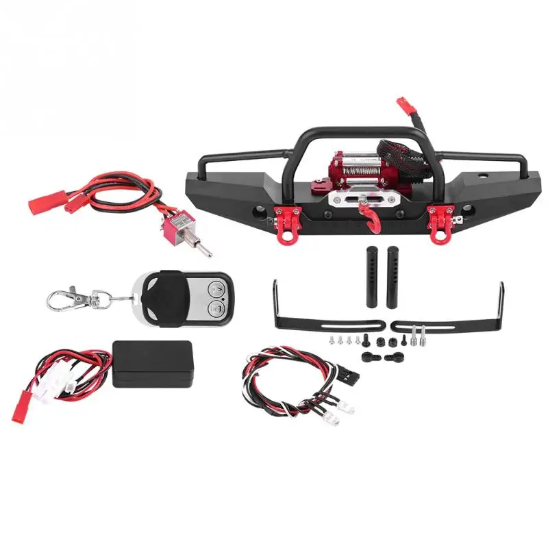 

RC Aluminum Alloy RC Crawler Full Width Winch Front Bumper with Winch for Traxxas TRX-4 RC Car Crawler Upgrade Parts