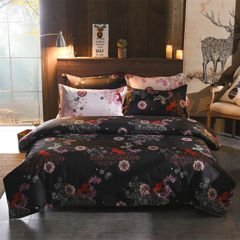

Floral Print Bedding Set 3 pcs Duvet Cover Sets Flower Bedding Set With Bed-cover and Pillowcase