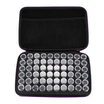 

60 Slots Diamond Painting Accessories Bottles Container Storage Bag Painting Carry Case Holder Zipper Diamond Painting Box