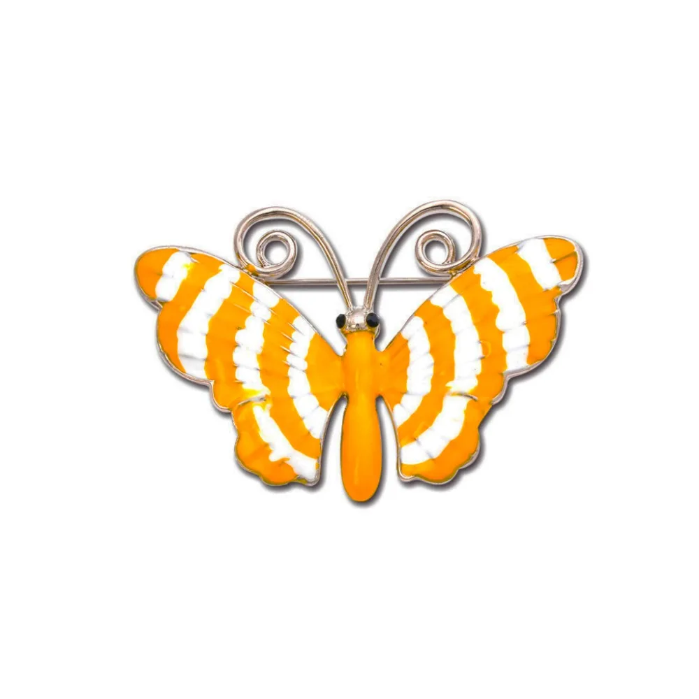 Retro Yellow Butterfly Brooches For Women Best Friends Metal Insect