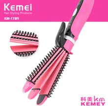 Бесплатные Корабль Розовый Цвет Curl Выпрямитель Для Волос Симпатичные 3 в 1 многофункциональный Волосы Бигуди для Укладки Средства ЕС Штекер термостатический Электрическая