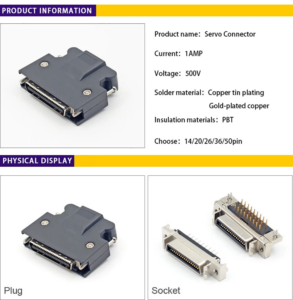 10 шт. SCSI MDR Разъем 50 pin CN1 сервопривод разъем 3 м 10150-3000PE/10350-52A0-008 разъем