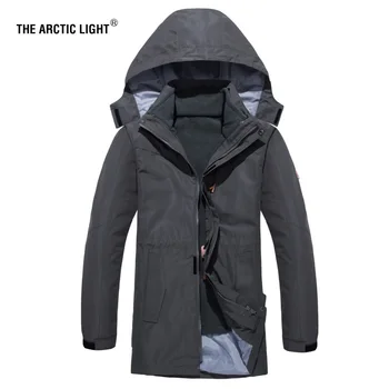 

THE ARCTIC LIGHT Outdoor Hiking Trekking Hunting Couple Rain Jacket Men Women Waterproof Windbreaker Long Coat&Liner 3 In 1