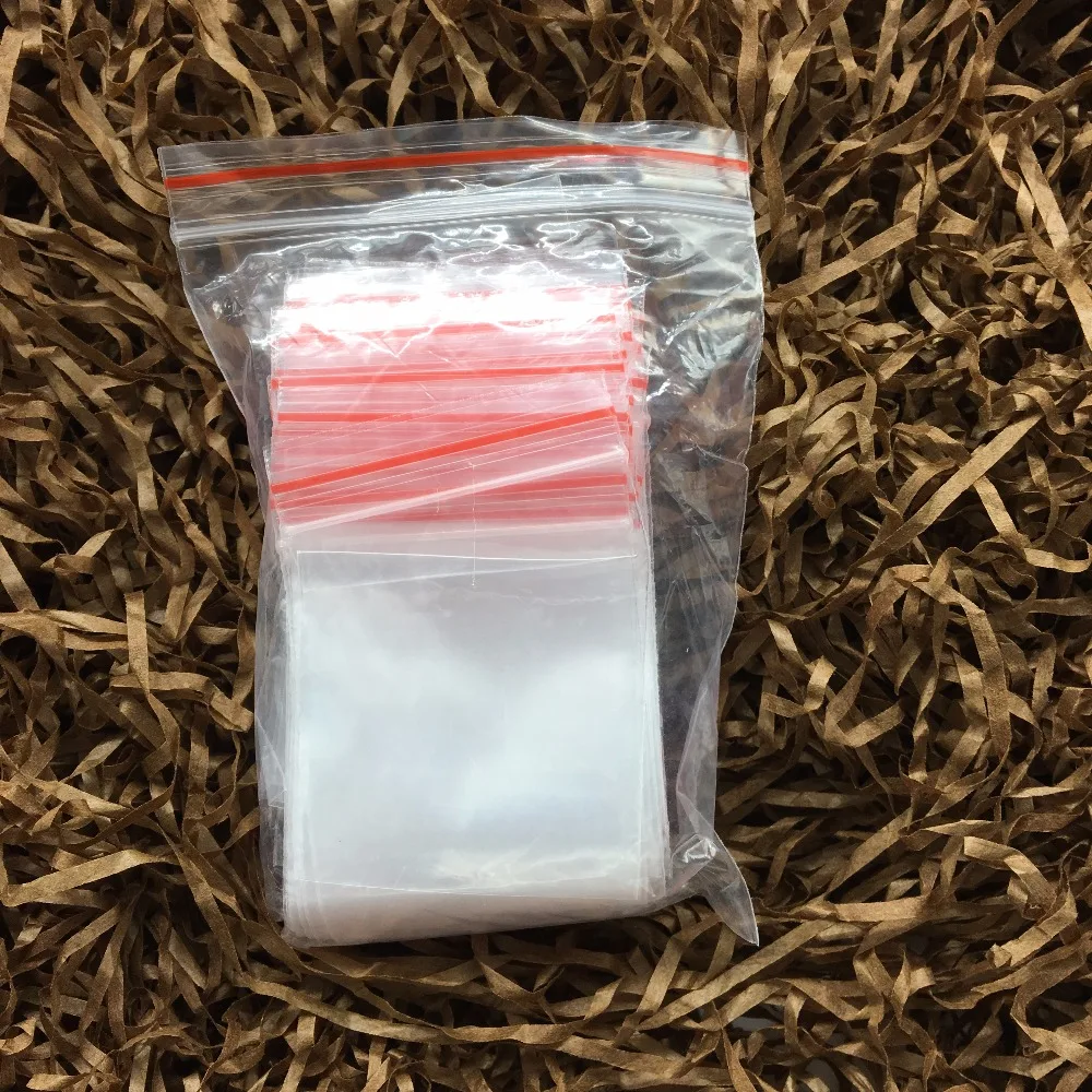 

4*6CM Top Selling 100Pcs Transparent Food Phone Card Valve Hermetic Bag Zip Lock Plastic Gift Packaging Bags For Necklace