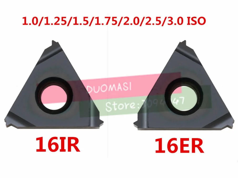 

10PCS 16ER 16IR 16 ER IR 1.0/1.25/1.5/1.75/2.0/2.5/3.0 ISO,Indexable Tungsten Carbide internal External Threading Lathe Inserts
