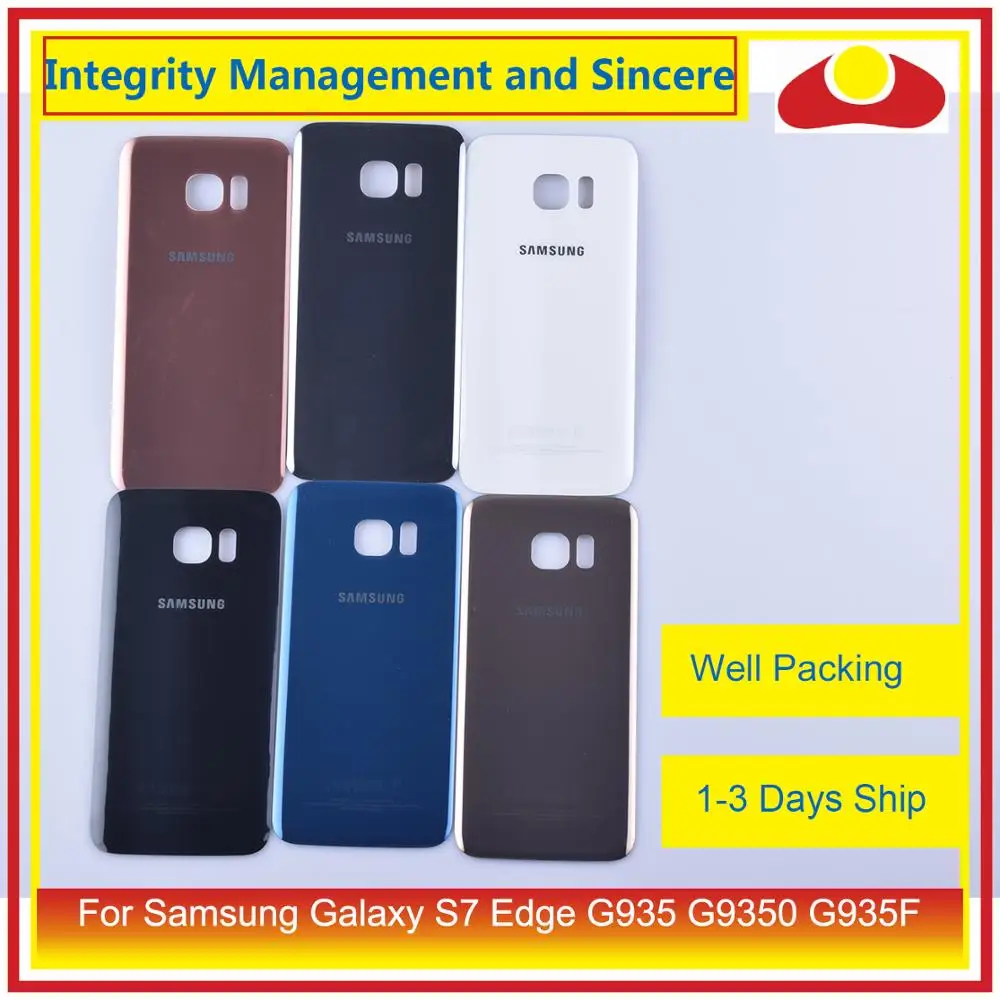 50 шт./лот для Samsung Galaxy S7 Edge G935 G9350 G935F SM-G935F корпус батарейного отсека заднее стекло