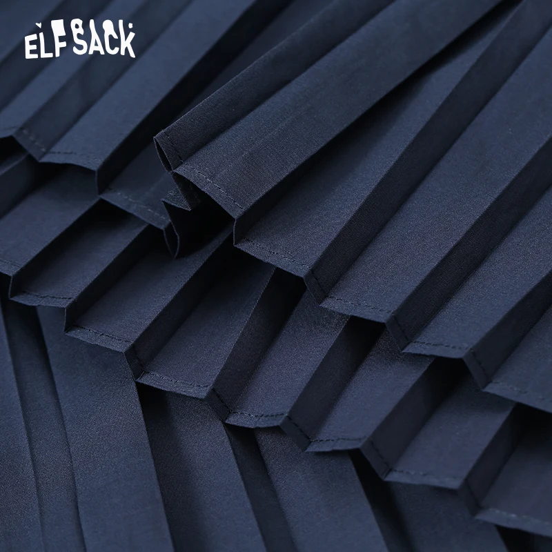 ELF SACK Хлопковая женская плиссированная юбка с буквенным принтом 2019 летняя модная